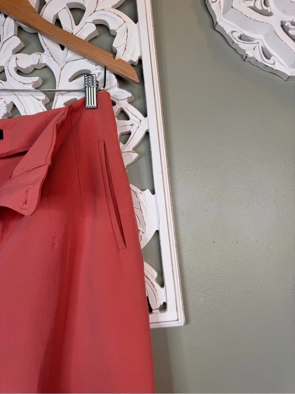 Zara High-Rise Coral Pink Tapered Dress Pants Large